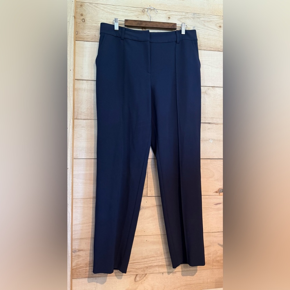 St John Caviar SIZE 12 Women’s Pants Navy Blue Emma Straight Leg Retail $395 EUC
